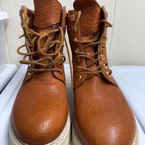 BUSCEMI SITE WOMEN COMBAT BIKER RIDING MILITARY LEATHER BOOTS EU 39 US 9